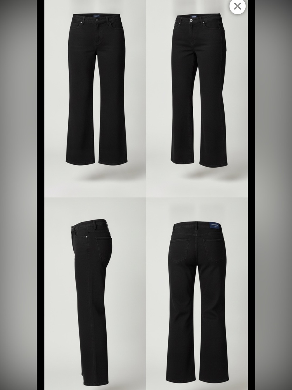 Lands' End Black Denim Jeans Wide Leg New Without Tags